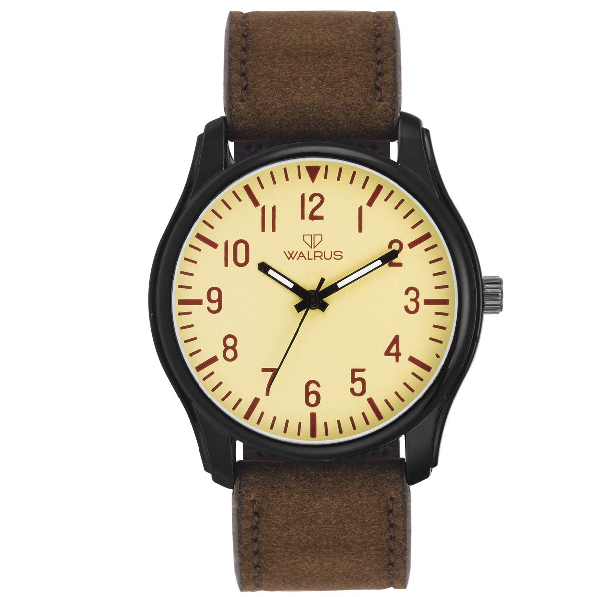 Walrus Mens Analog Wrist Watch | Off-White Dial | Black Alloy Case | Durable & Fashionable | Professional & Casual Use- Old Money Style Mens Wrist Watch for Gift (B085G2TCR3) Amazon Price History, Amazon Price Tracker