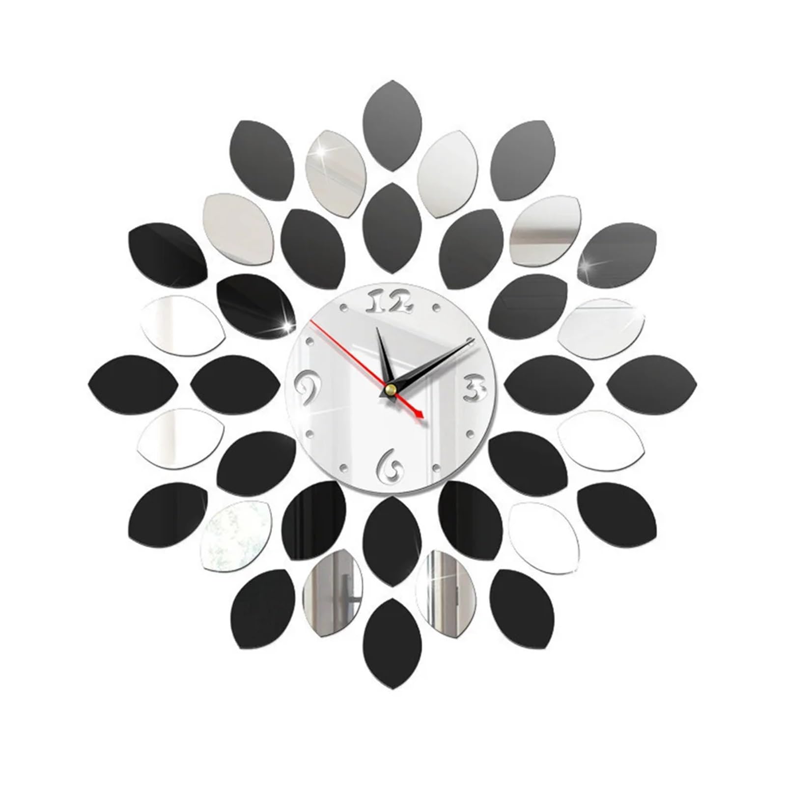 ZPFDSG Wall Sticker Clock Creative Lemon Tree 3D Mirror Wall Clock Living Room Bedroom Sticker Personality Design Home Decoration Pointer Watch