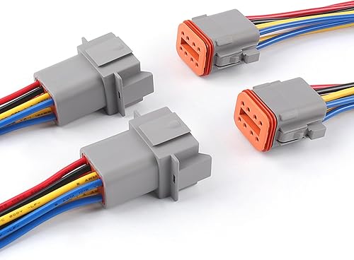 Vista 31 de Newdeli Kit de conectores Deustch de 338 piezas de 2 3 4 6 8 12 pines con herramienta de prensado Deutsch y herramienta de extracción de conector