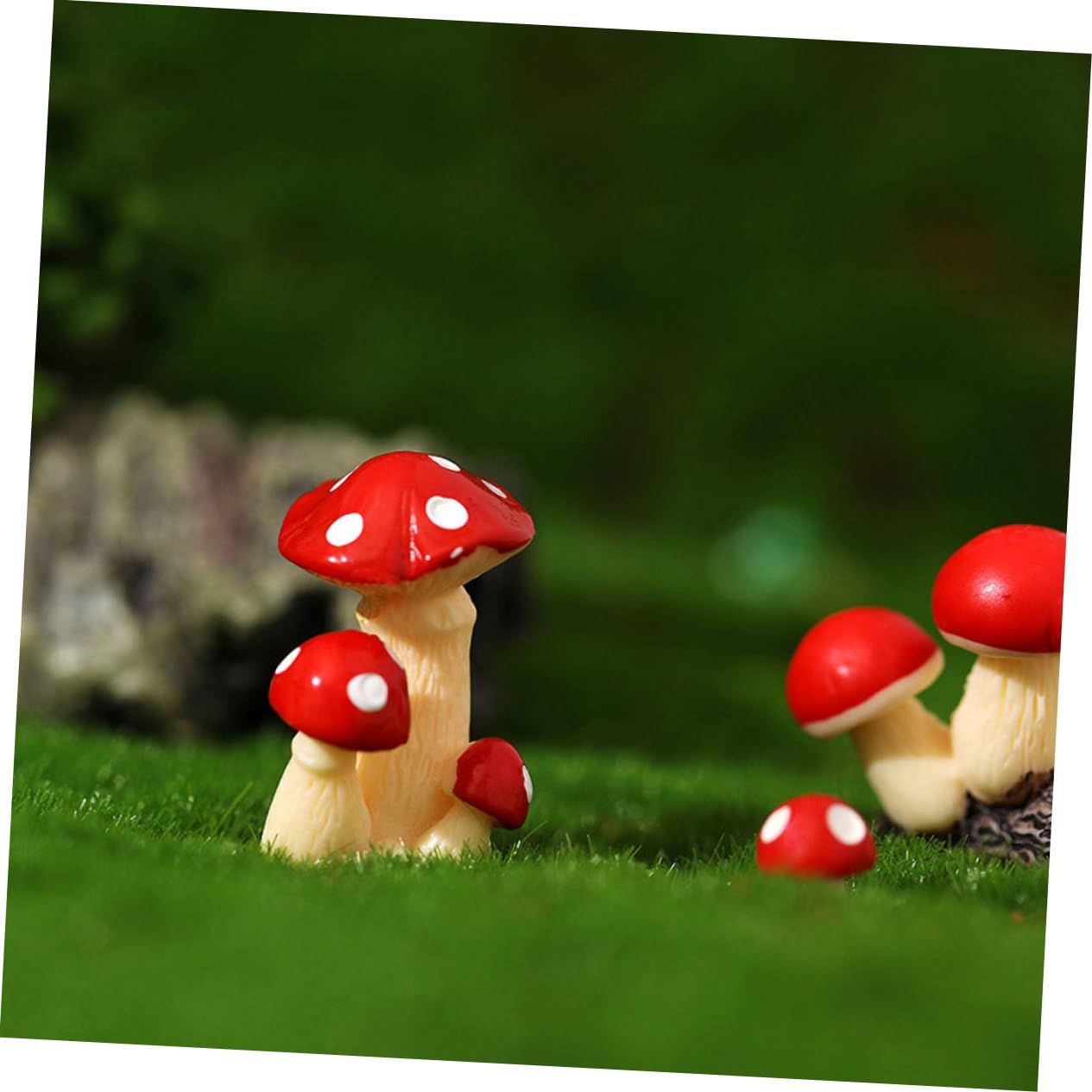 Lot De 35 Mini Champignons En Résine Lumineux - Décoration Pour Jardin, Terrarium, Intérieur - 2.1cm - Multicolore