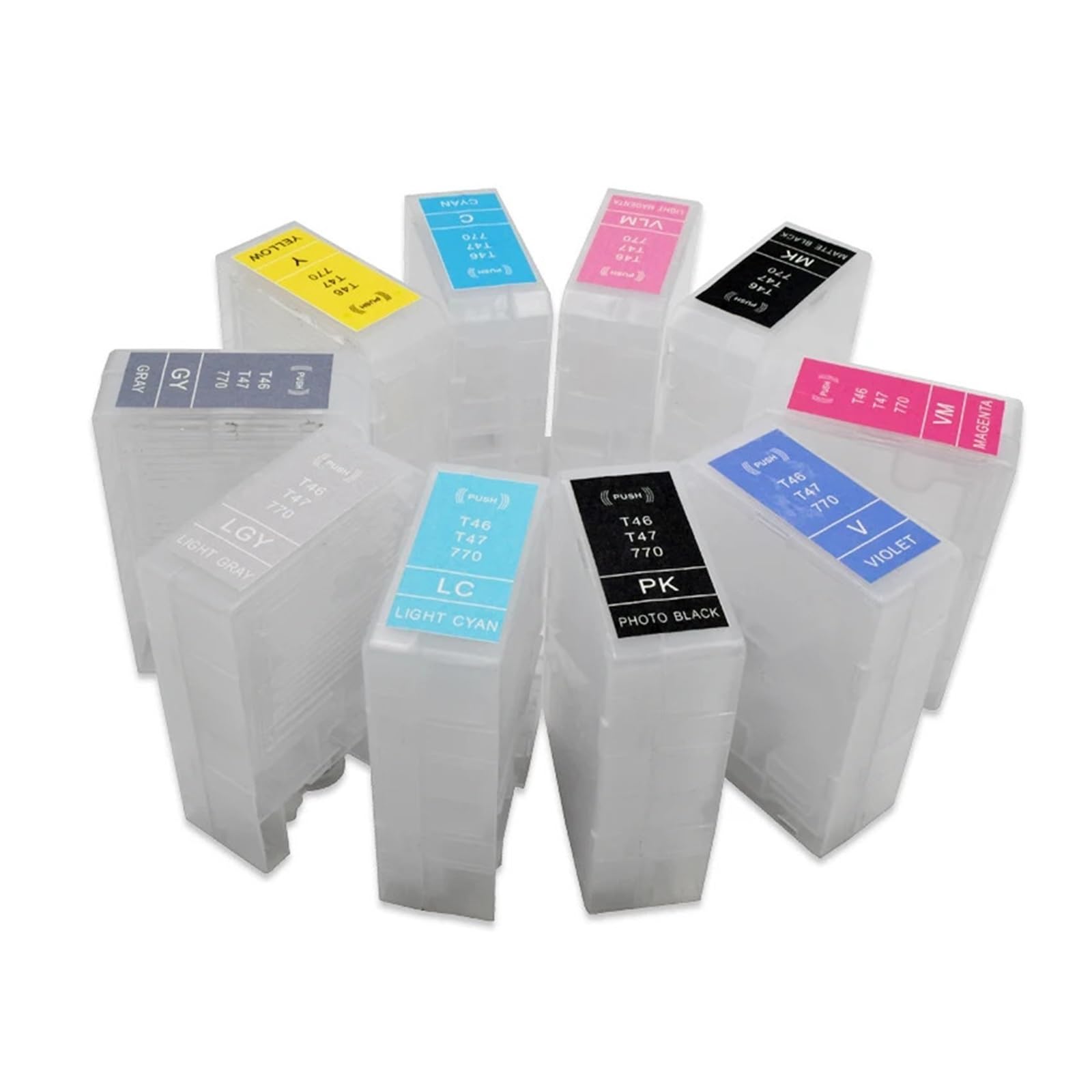 Cartouche rechargeable T47A T46S Epson P700 P900 sans puce 10 couleurs