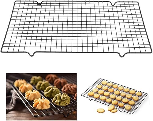 Miniatura 3 de Rejilla de enfriamiento para hornear, rejilla de acero inoxidable de 10 x 16 pulgadas, estante para galletas, multiuso, se adapta a media bandeja de