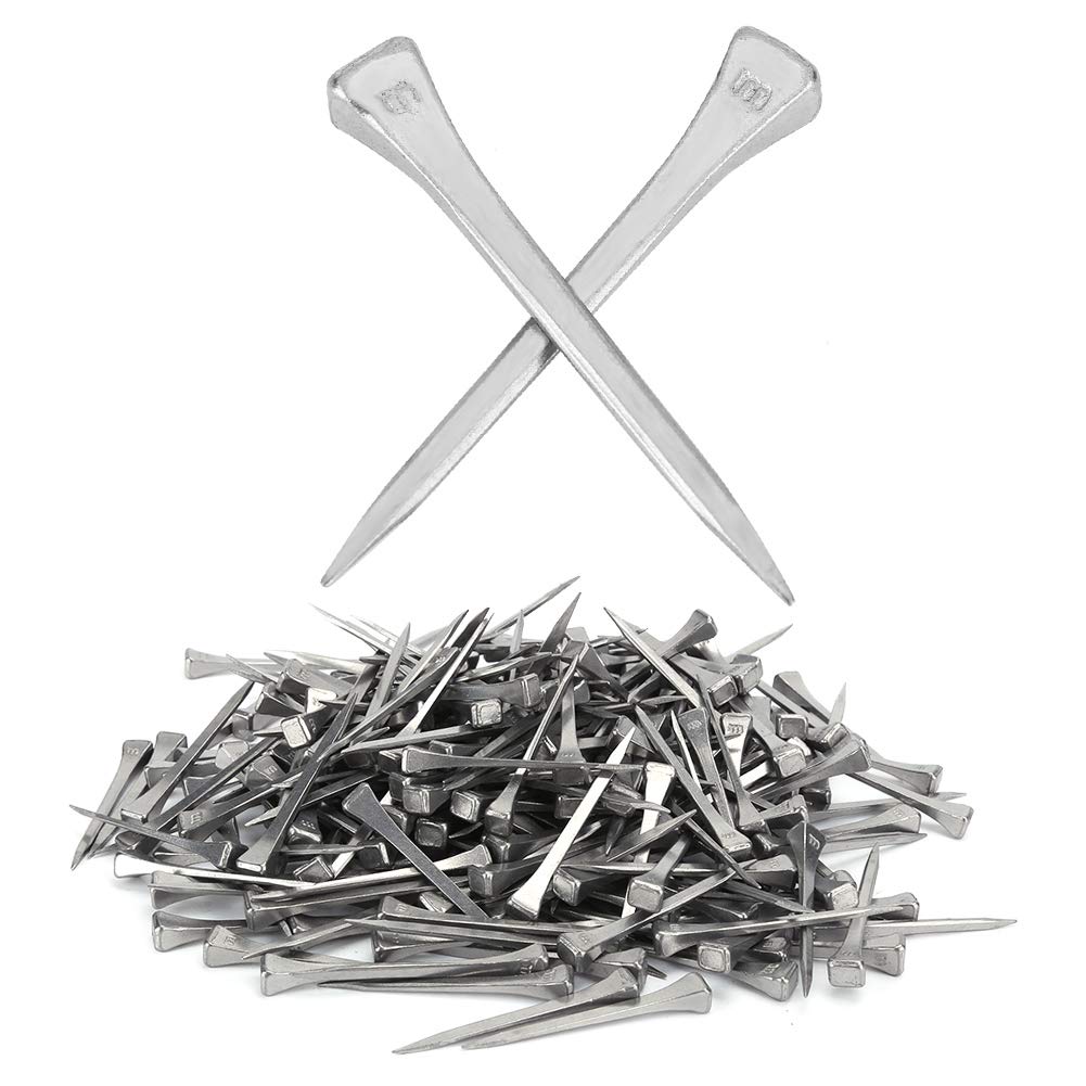 Acouto 250Pcs E5 Steel Horseshoe Nails - High Tensile Strength, Imal Rigidity, Reliable Performance