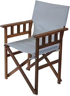 BYER OF MAINE Pangean Campaign Chair, Portable Hardwood Folding Chair with Heavy-Duty Canvas Seat Material. Ideal Patio, Deck & Camping Seat 20″D × 23″W × 36″H, 250 lbs Capacity, Granite