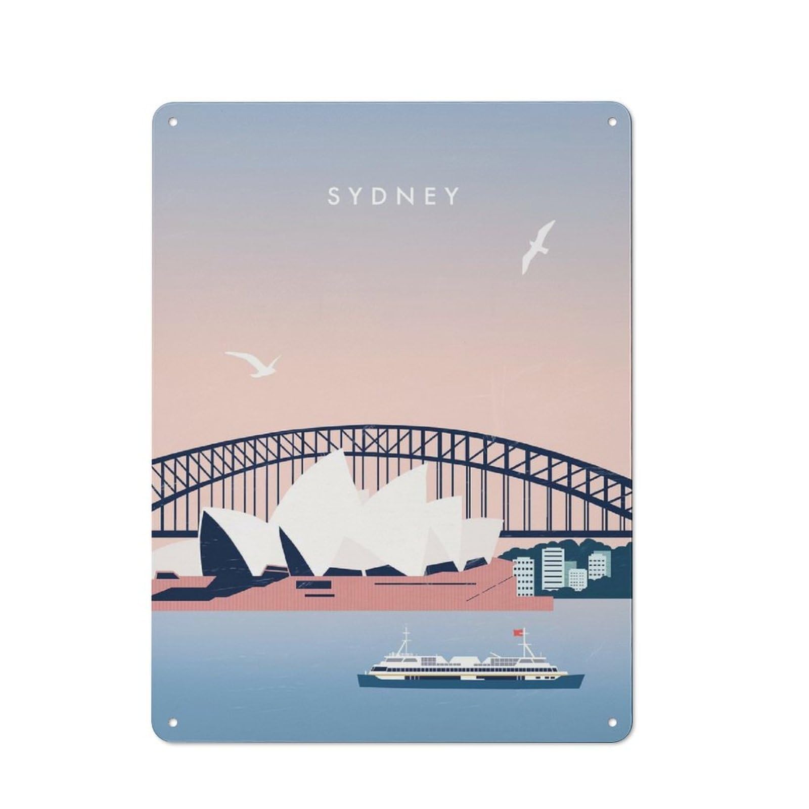 Metal Sign 40x30cm with Sydney for Pub Or Café, Vintage Decor, for Metal Sign Collectors, for Garage And Workshop Walls