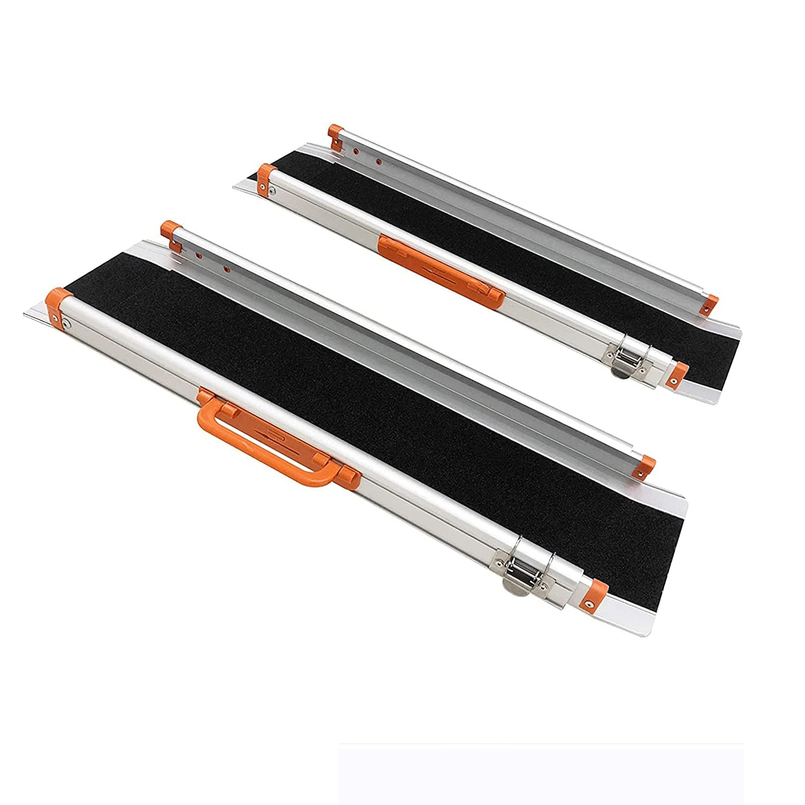 Rampa telescópica para silla de ruedas de 2 secciones, rampa de umbral de aluminio ajustable portátil con superficie antideslizante, rampa para scooter de movilidad de 660 libras para escaleras de cas