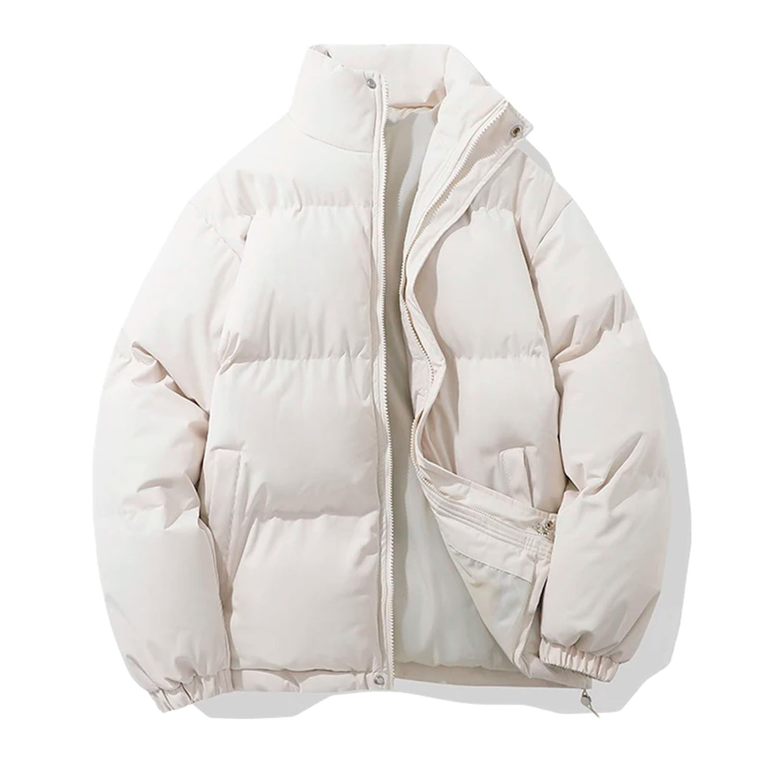 Doudoune chaude pour femme contre le froid veste légère zippée col montant