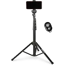 Amazon Basics 64-inch Extendable Tripod for iPhones and Smartphones, Selfie Stick Mode and Phone Tripod Mode, Black