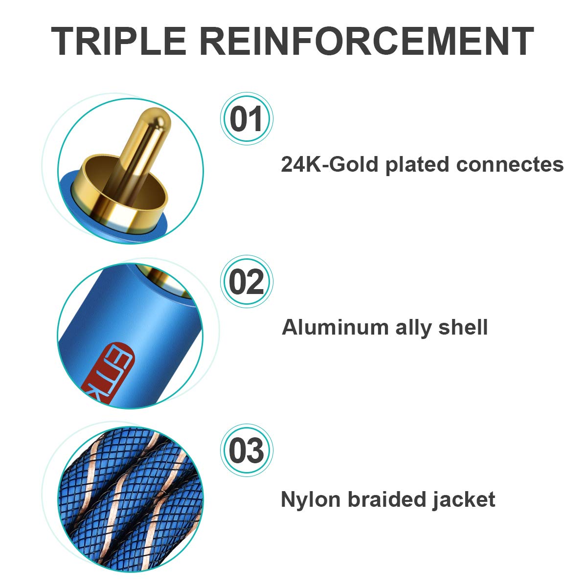60% Off Discount 3.5MM Female to 2RCA Cable Adapter Stereo Y Splitter Audio Cable 24K Gold Plated Nylon Braided 1/8 Cable Compatible for Smartphones, MP3, Tablets, Home Theater and More (Blue 35CM) Promo Discount Up To 70% Off 3.5MM Female to 2RCA Cable Adapter Stereo Y Splitter Audio Cable 24K Gold Plated Nylon Braided 1/8 Cable Compatible for Smartphones, MP3, Tablets, Home Theater and More (Blue 35CM)