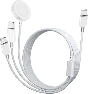 アップルウォッチ 充電器 USB-C 3in1 充電ケーブル Apple Watch/iPhone 対応 同時充電 マグネット式 急速充電 1.2M Ultra/SE/10/9/8/7/6/5/4/3/2/1対応 軽量 持ち運び ホワイト