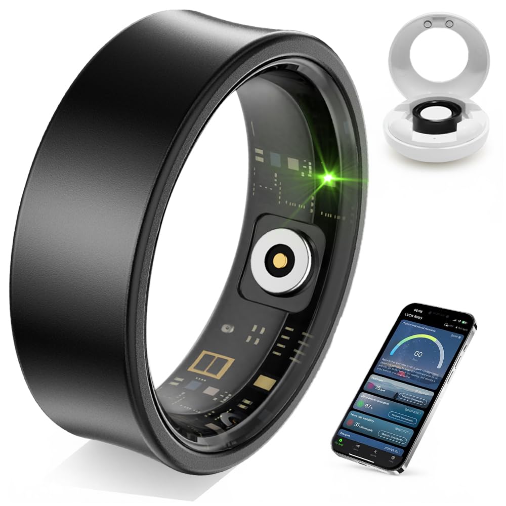 Ultra Light Smart Ring for Women Men -2.5g Fitness Tracker Ring with Heart Rate Monitor, Blood Oxygen, Sleep Tracker, 10ATM Waterproof, Step tracker, 7 Day Battery Life ,iOS/Android Compatible
