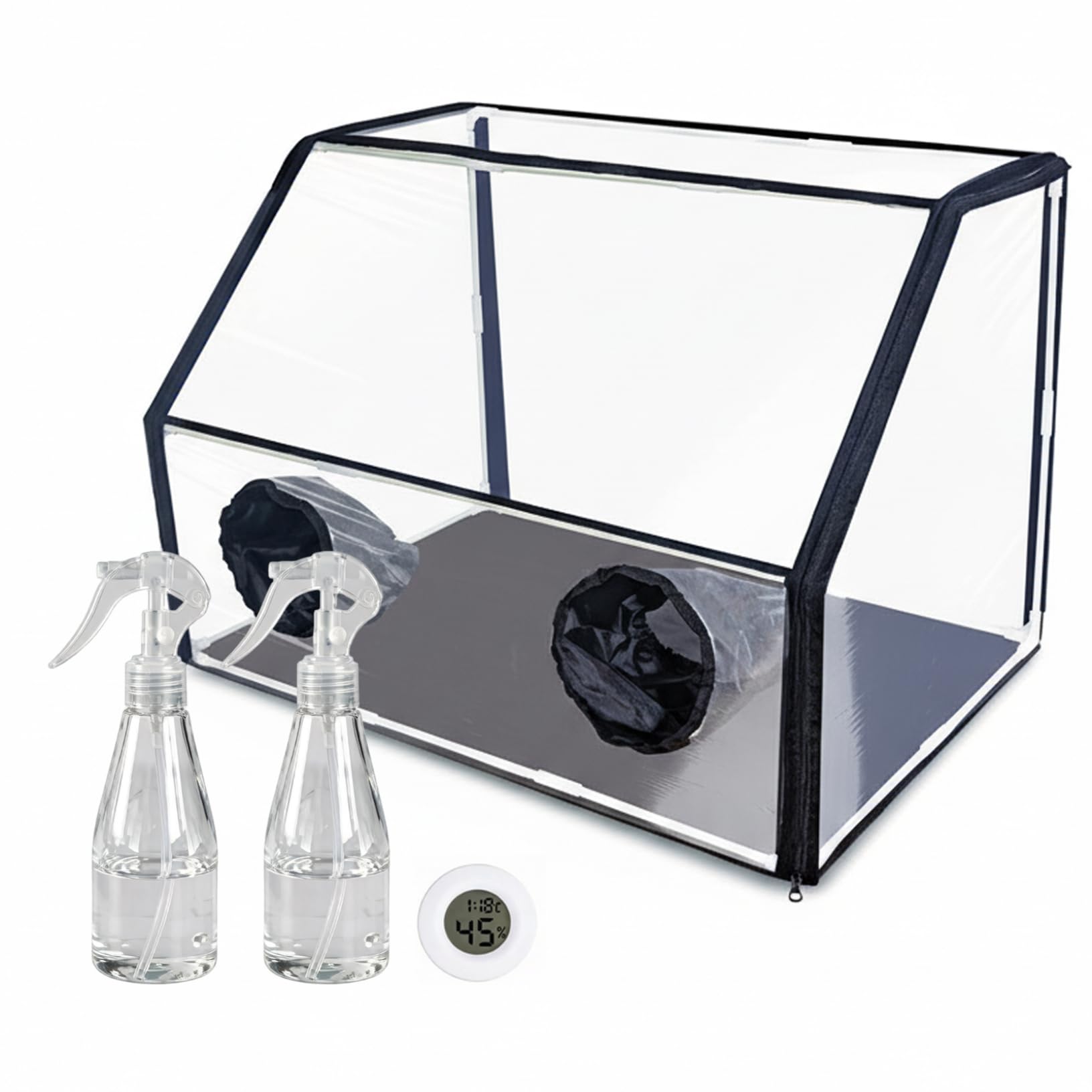 Tienda de campaña para cultivo de hongos, kit de micología con caja de aire quieto y protector de esporas que incluye termómetro y nebulizadores para cultivo de hongos en interiores, 24 × 16 × 16 pul