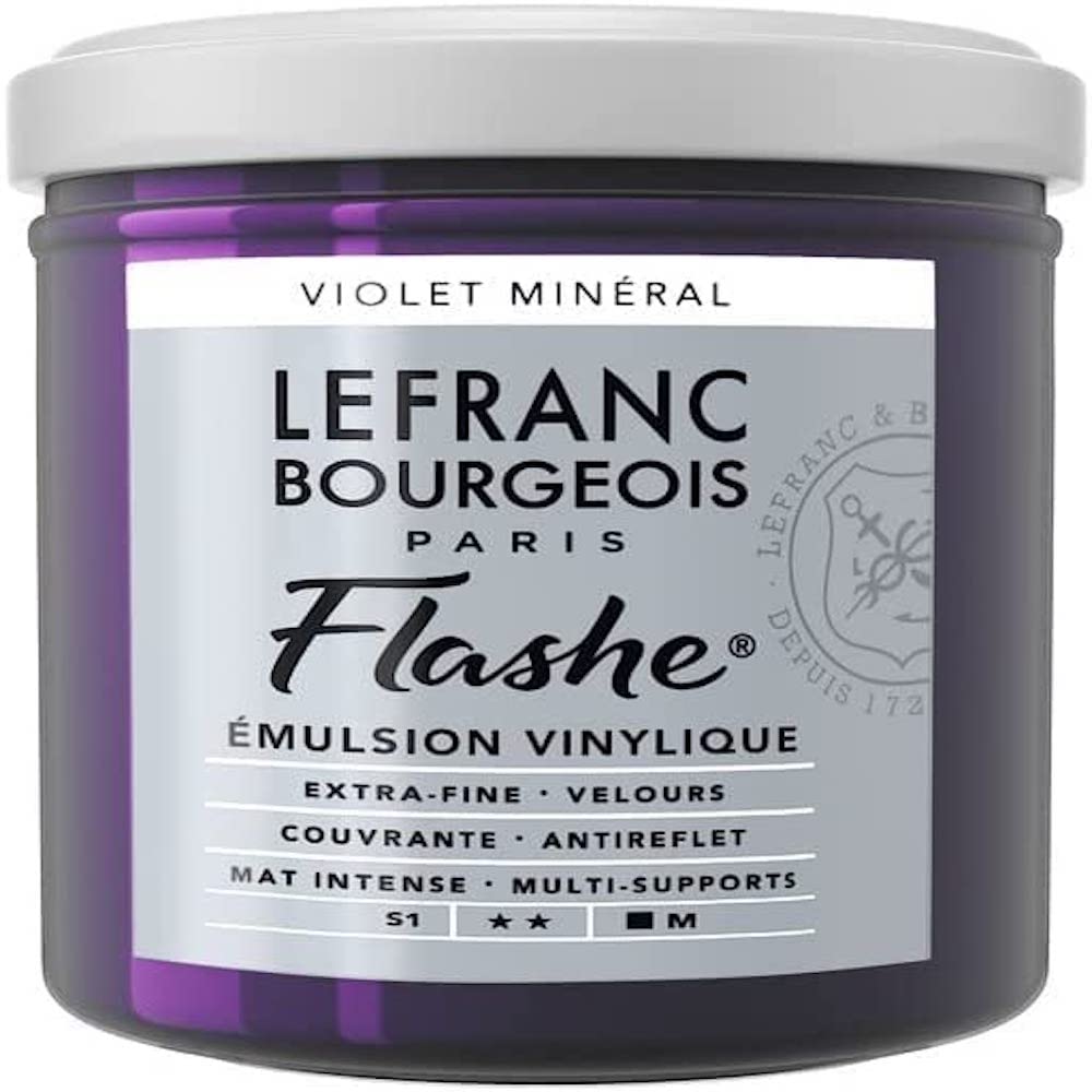 Lefranc Bourgeois Flashe, Extra-Fine Acrylic Vinyl Emulsion, Artists Quality, Mineral Violet, 125ml Pot