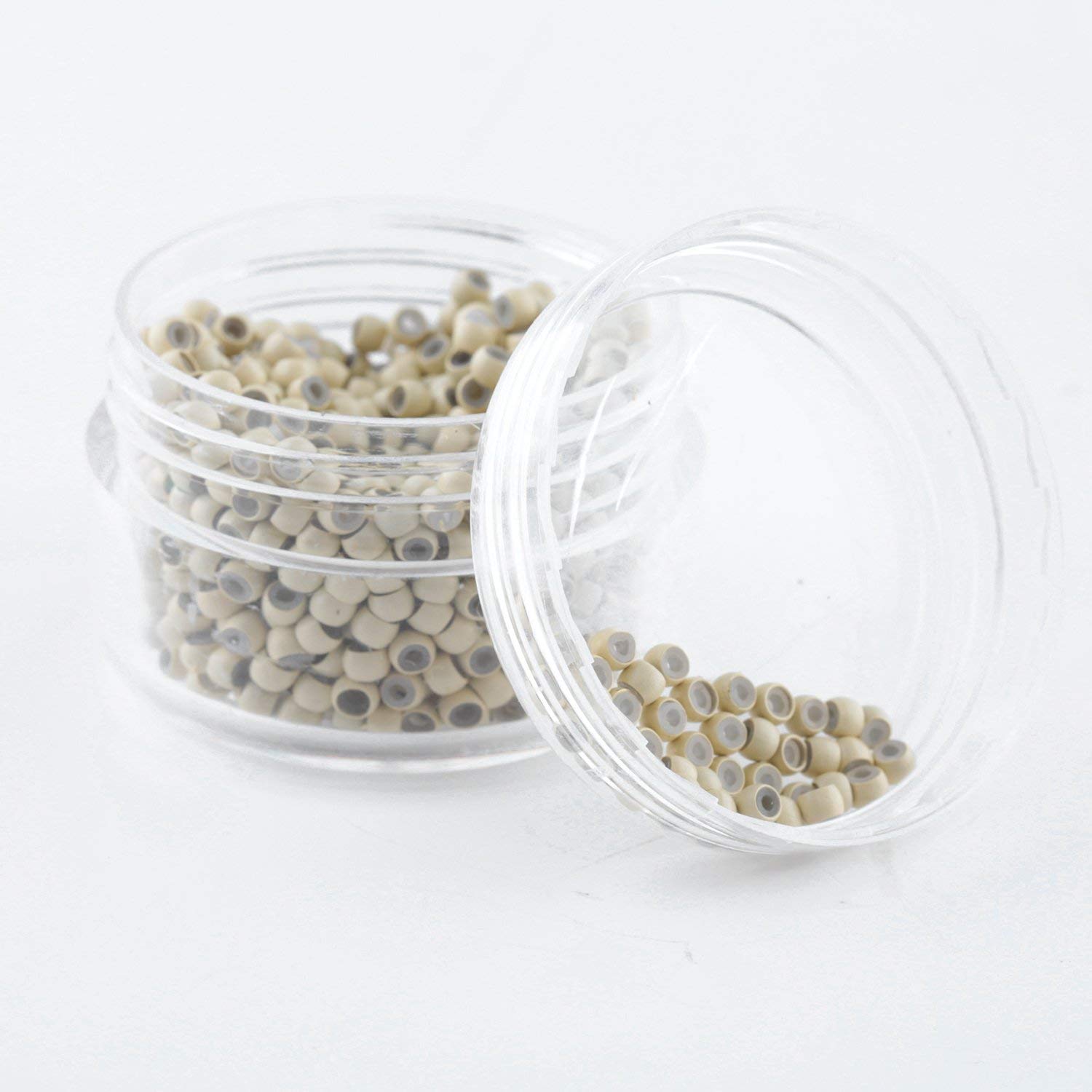 Vlasy Silicone Lined Nano Rings Beads for Nano Tip Hair Extensions Micro Nano Beads (600pcs,Blonde), 600 Count(Pack of 1)