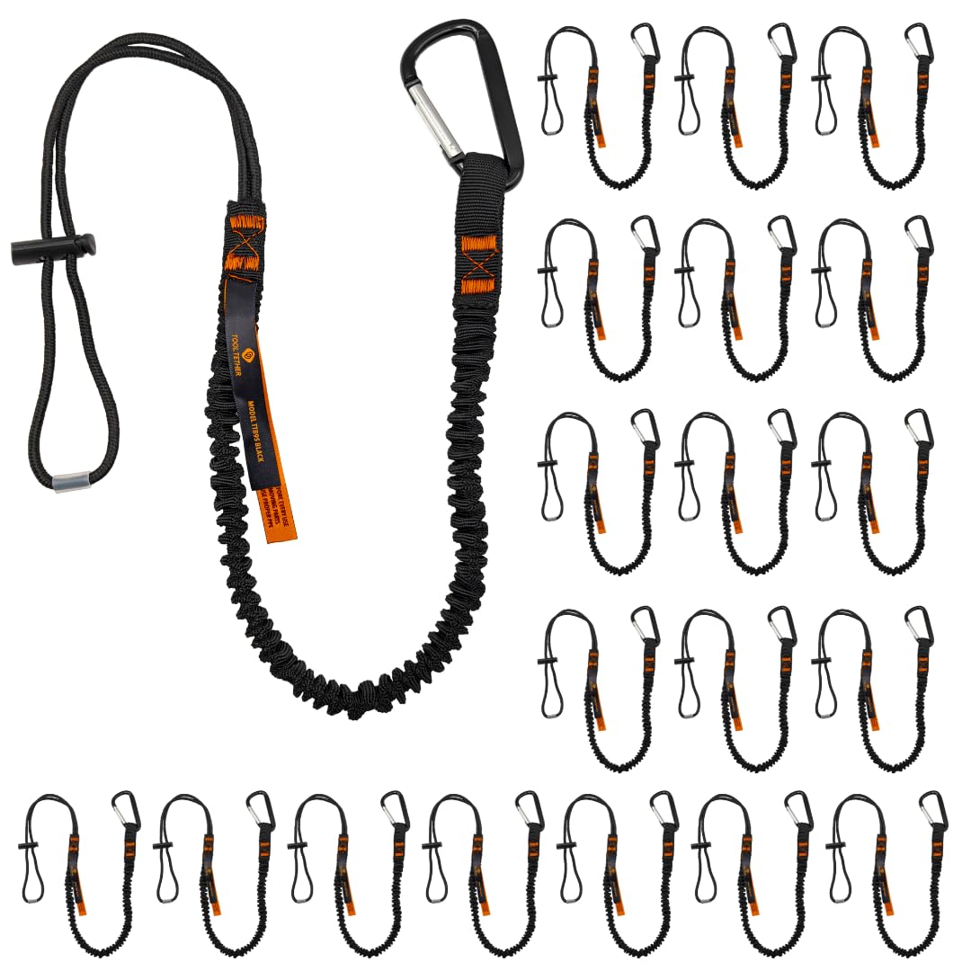 Tool Lanyard with Spring Locking Aluminum Carabiner & Adjustable Loop End, 153 cm Working Length, Max Load 9KG
