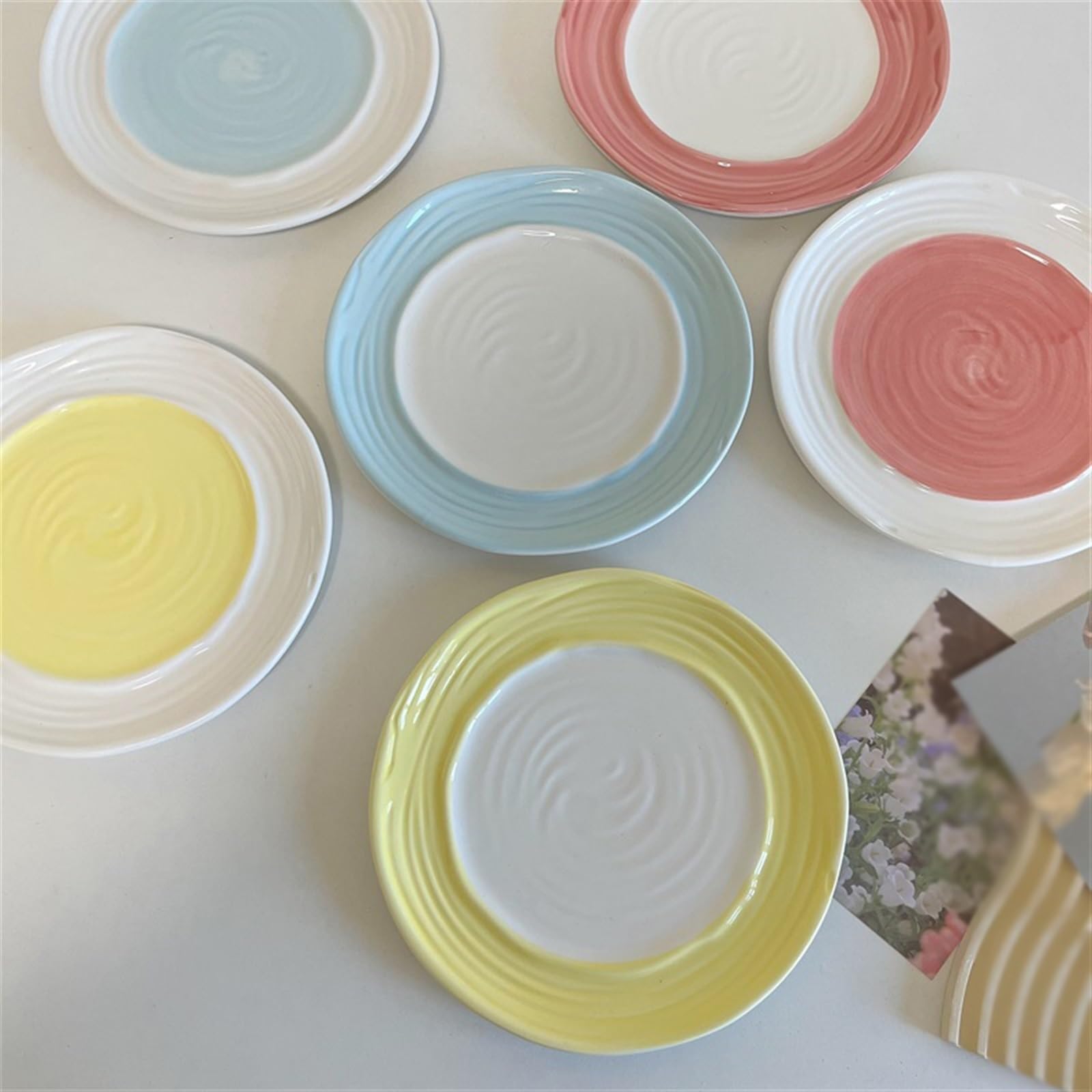 Talerze Obiadowe Ceramiczny Talerz Obiadowy Talerz Dwukolorowy Domowa Kuchnia Restauracja Talerz Deserowy Okrągły Talerz Sałatkowy Talerz Śniadaniowy Płaski Talerz Na Zimne DaniaC
