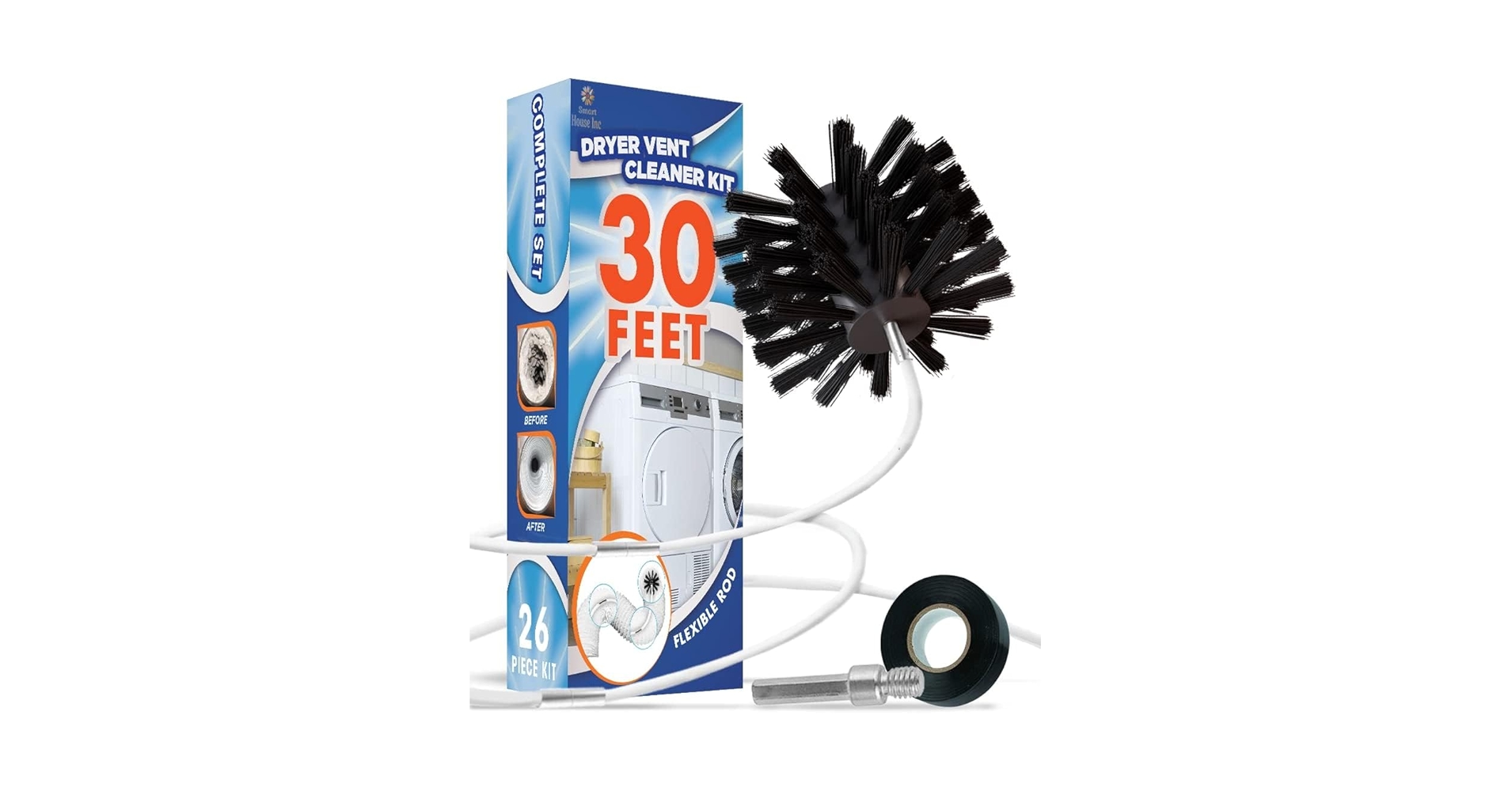The Professional Dryer Vent Cleaner Kit -(30-Feet) Innovative Lint