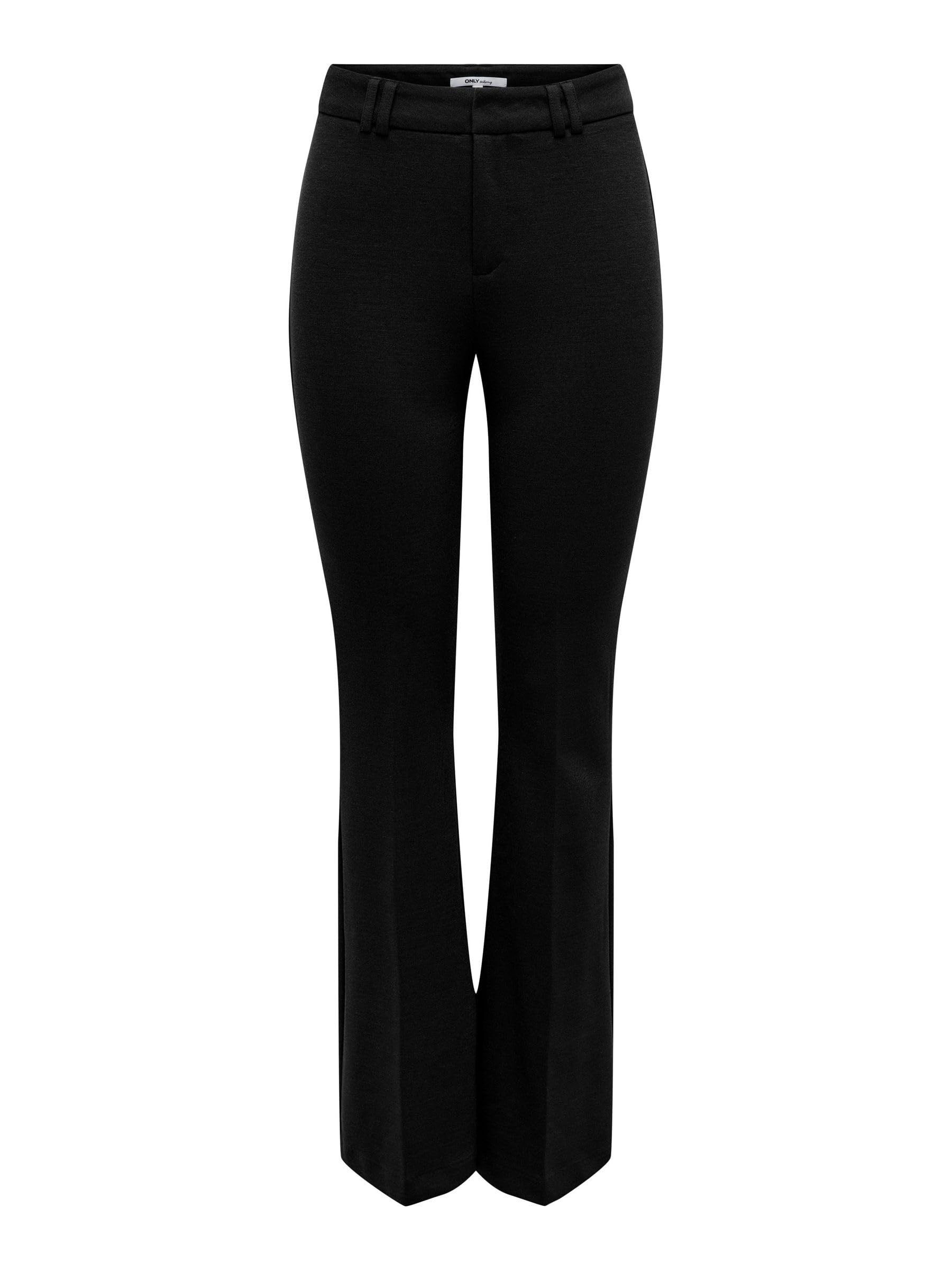 Bestseller A/S ONLPEACH MW Flared Pant TLR NOOS Women's Trousers, Black, 36/32, Schwarz, 36W x 32L
