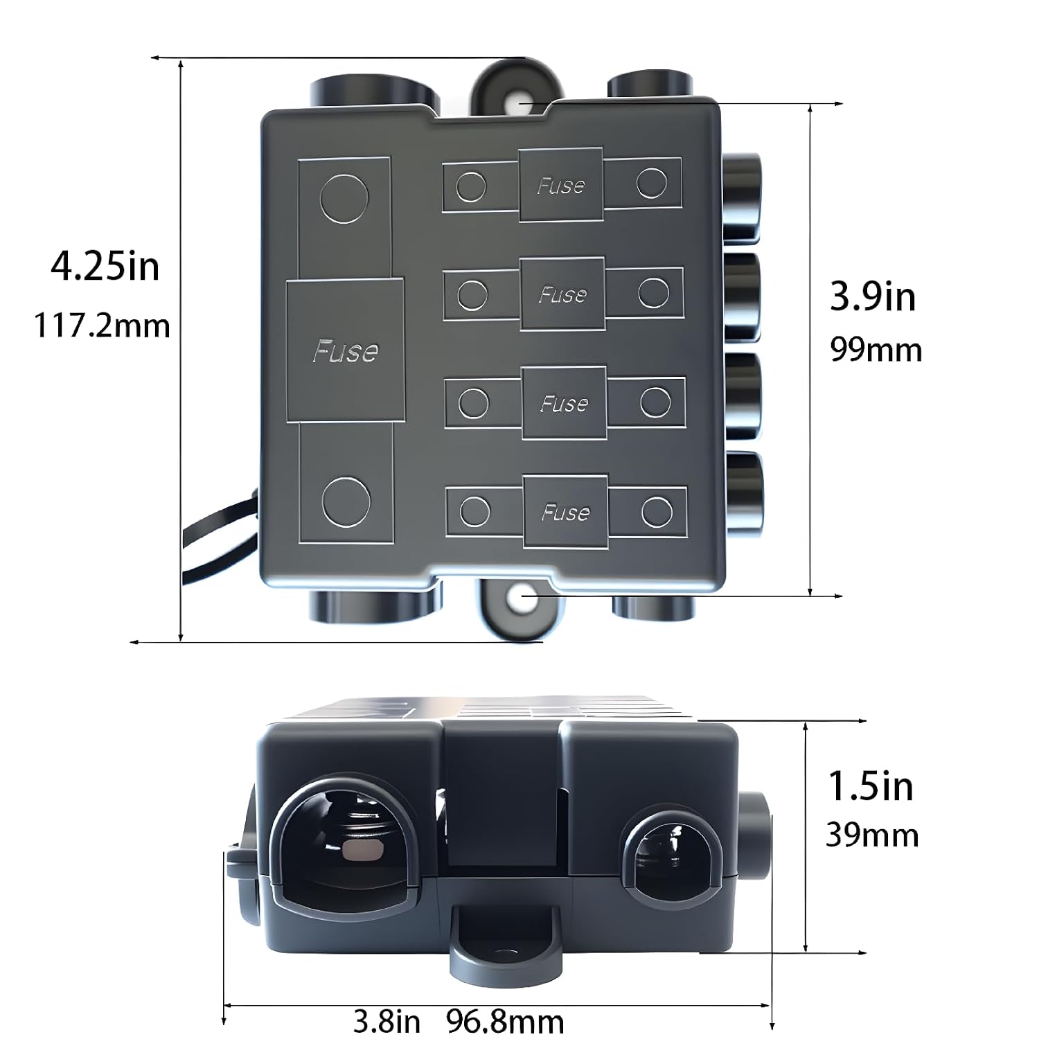 Fuse Holder Power Distribution Block for Midi Fuse, 12V/36V Systems