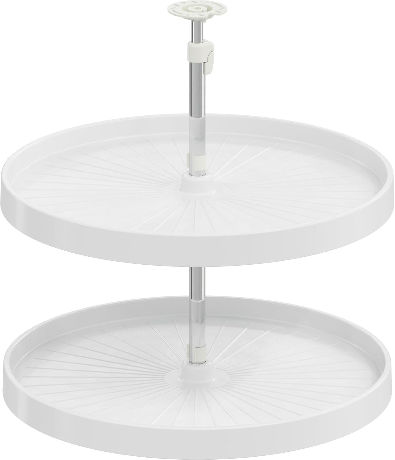 Vath-Sagel Polymer Full-Round Independently Rotating 2-Shelf Lazy Susan Set for Diagonal Kitchen Corner Cabinets, Made in Germany (24 INCH Round)