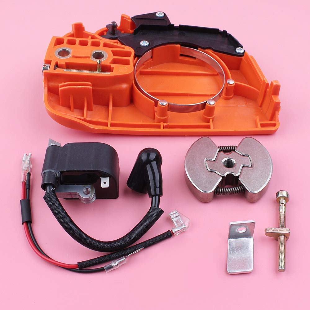 HAOHAO Freno de la Cadena del Embrague Cubierta del piñón de la Bobina de Encendido for Husqvarna 235 240 Motosierra Pieza de regulación de la tensión del Tornillo Catcher Kit