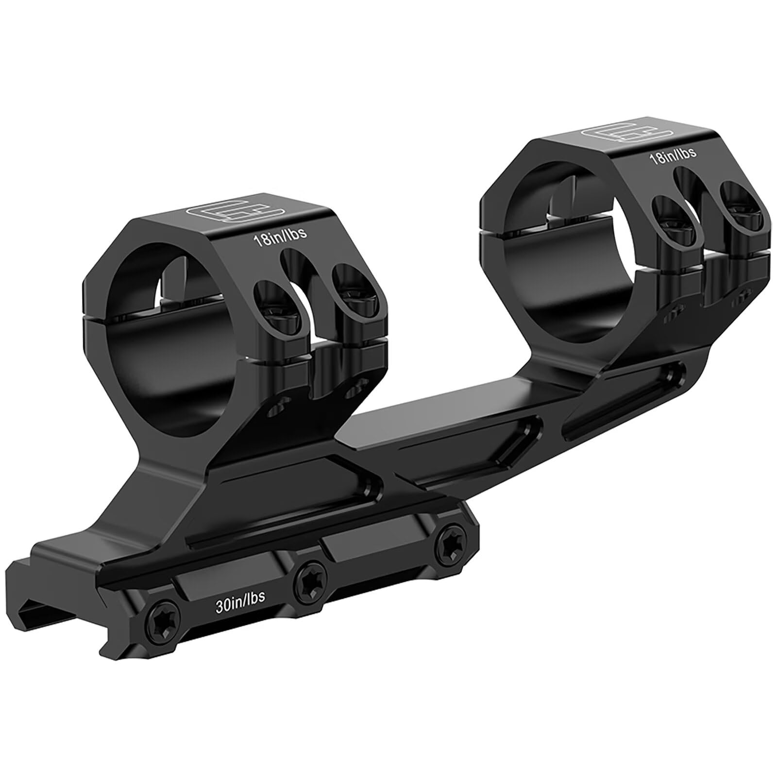 WestHunter Optics Präzisions-Cantilever-Picatinny-Montage für Zielfernrohre, 30mm/34mm Rohrdurchmesser, Versetzte Doppelte Ringe, Leichter Einteiliger Zielfernrohr Montage - Libelle | Basismodell