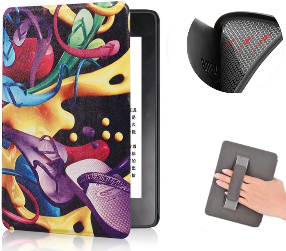 COCFOOKIW Case for 6.8" Kindle paperwhite 11th Generation and Signed Edition(Released in 2021)-Premium TPU Soft Leather Cover with Hand Strap And Auto Sleep/Wake
