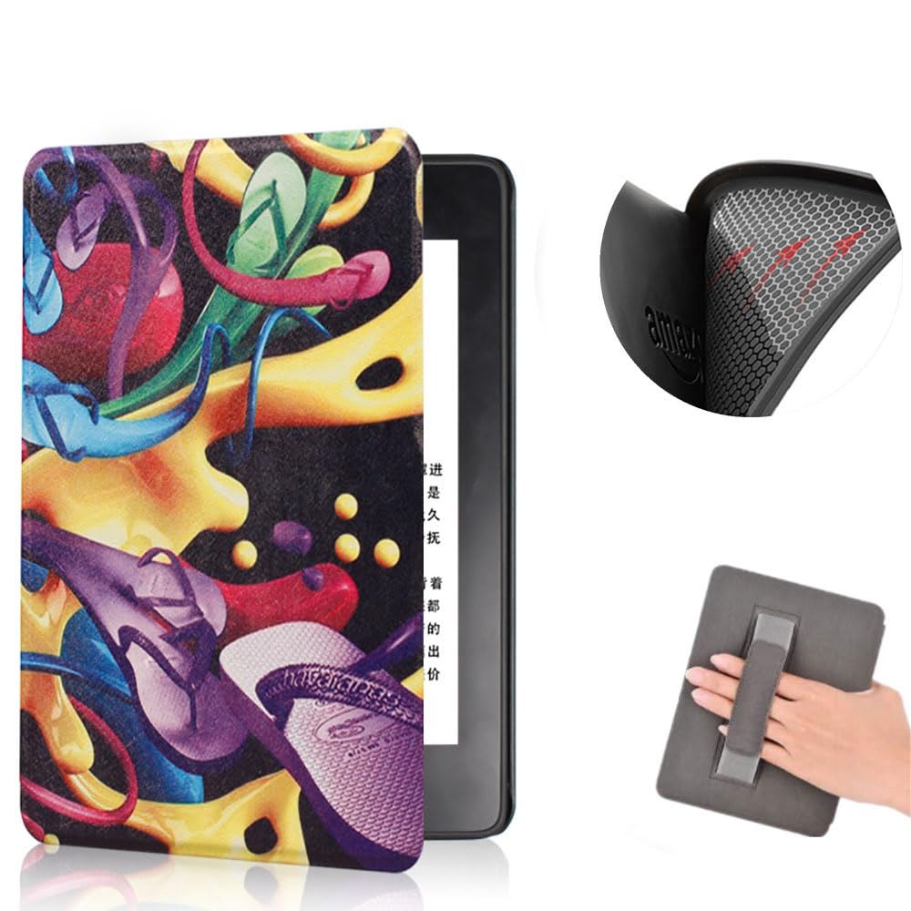 COCFOOKIW Case for 6.8" Kindle paperwhite 11th Generation and Signed Edition(Released in 2021)-Premium TPU Soft Leather Cover with Hand Strap And Auto Sleep/Wake