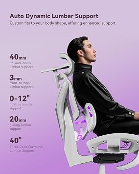 Autofull G7 Gaming Chair - 3-Zone Lumbar, 22-Point Adjustment, Breathable Mesh, Custom Backplate, 720 Armrests, BIFMA Certified Ergonomic, 140 Recline, IGR Certified, Niko Endorsed - Gift for Gamers