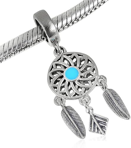 Miniatura 3 de Plata de ley 925encanto Dream cather Encanto Wing encanto flor encanto para pandora pulsera