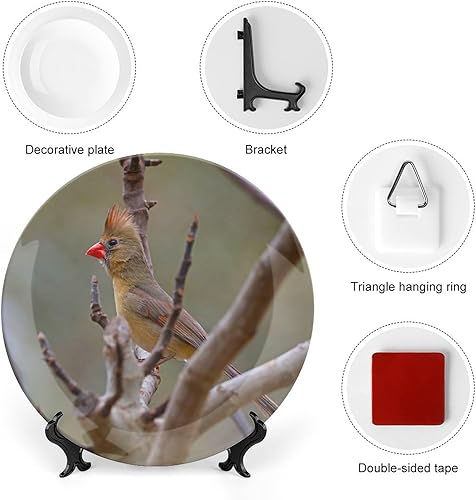 Miniatura 10 de Plato decorativo de cerámica para árbol de Navidad con diseño de gato negro, placa decorativa con soporte, placa redonda de exhibición para