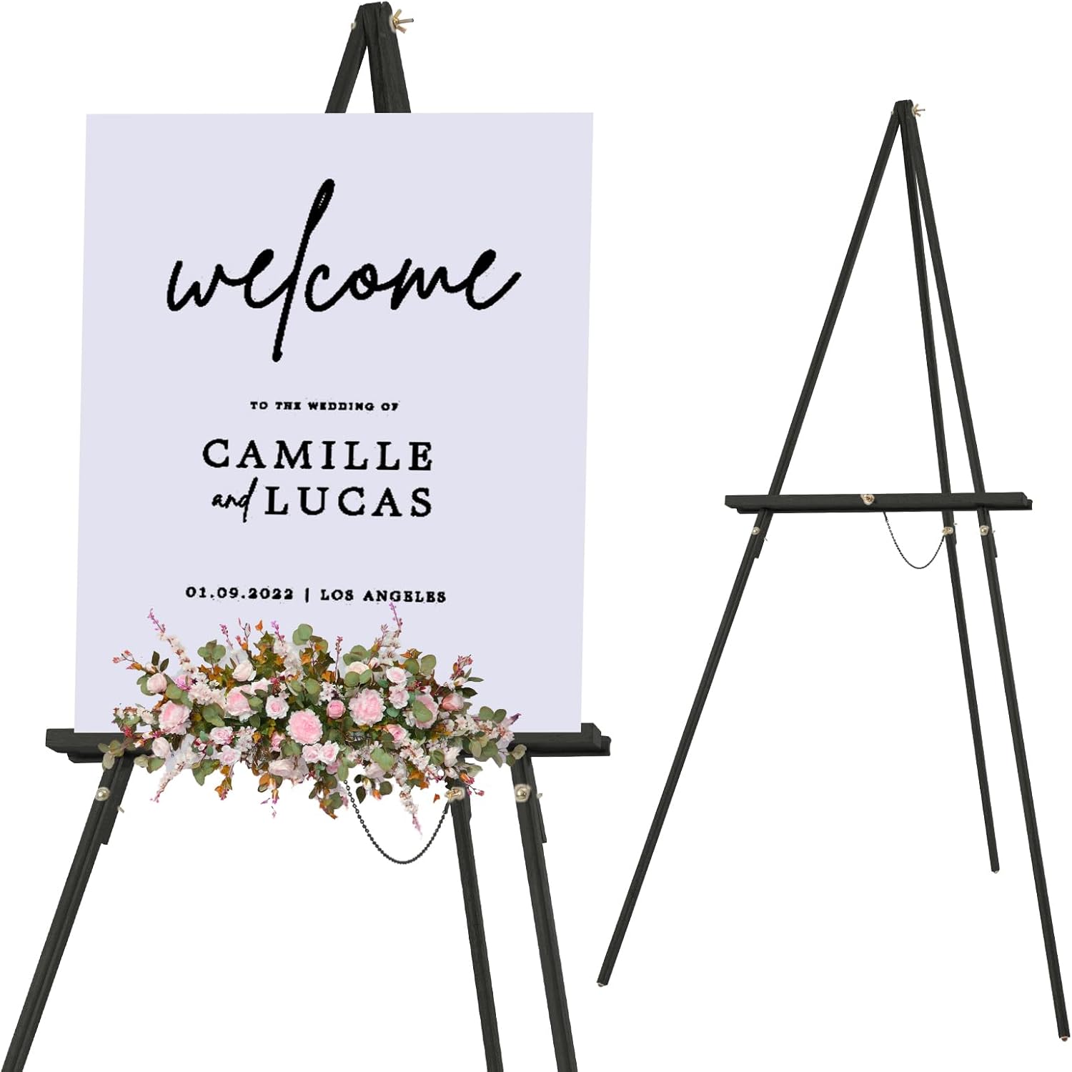 Black Wooden Sign Stand