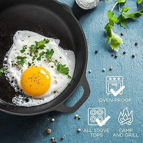 Frigideira de ferro fundido pré-temperado 31,75 cm da Fresh Australian Kitchen. Panelas seguras para