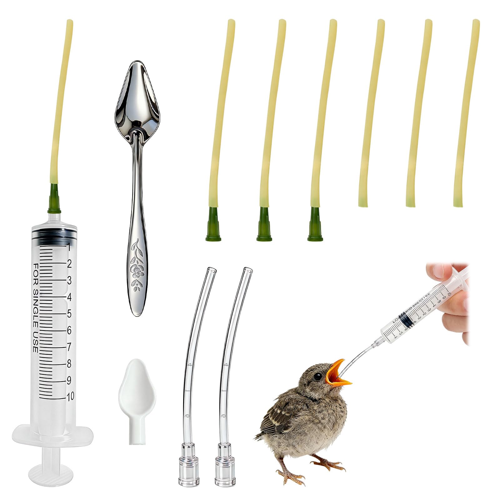 16 Pezzi Alimentatore Pappagalli, Siringhe 10 ml Trasparente Uccelli Alimentazione, Siringhe per Uccelli Giovani, per Rettili e Piccoli Animali Domestici per L'alimentazione Liquida