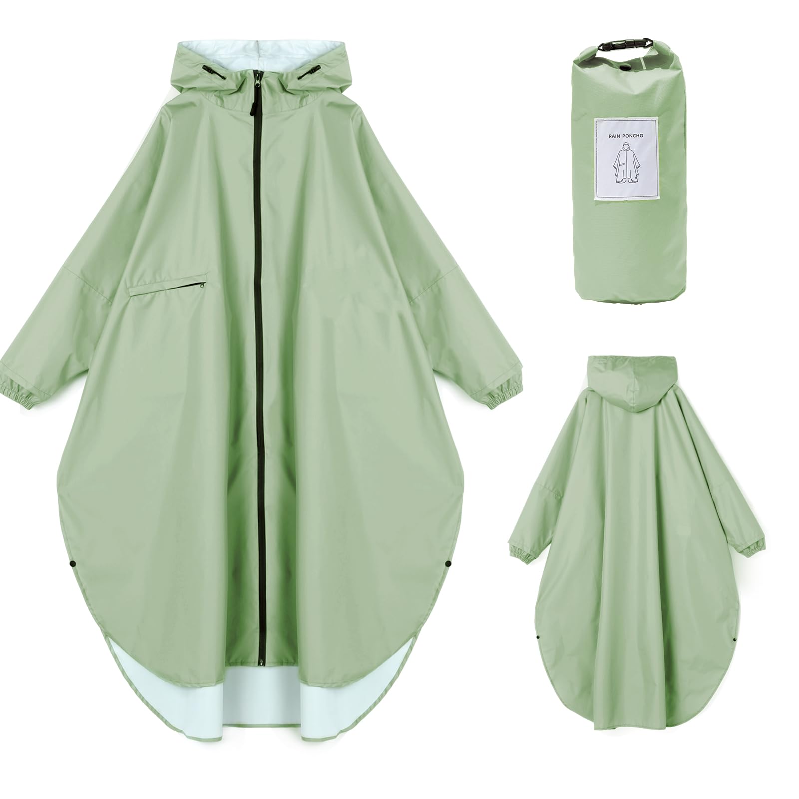 Ynport Crefreak Dames regenjas waterdichte jas lange lichte regenjas ademende outdoorjas windjack met capuchon outdoor poncho, roze, L tall