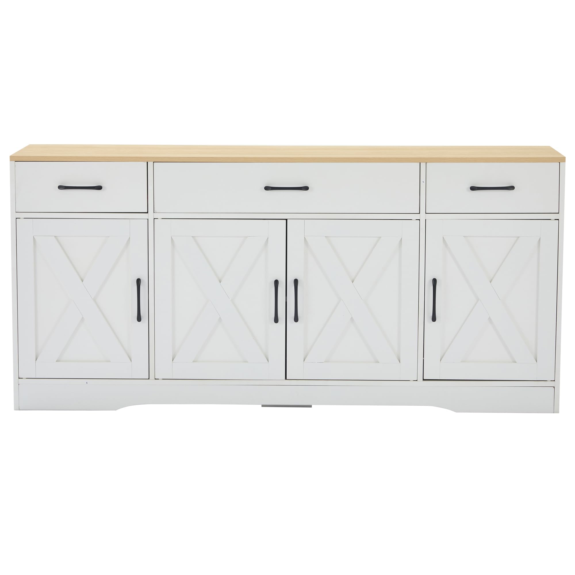 Meuble TV à 3 portes 45 x 160 x 37 cm blanc / effet bois 03_0007750