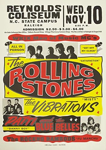 RR13 Vintage Rolling Stones Rock & Roll Concert Gig Band Advertisement Poster Print - A4 (297 x 210mm) 11.7" x 8.3"