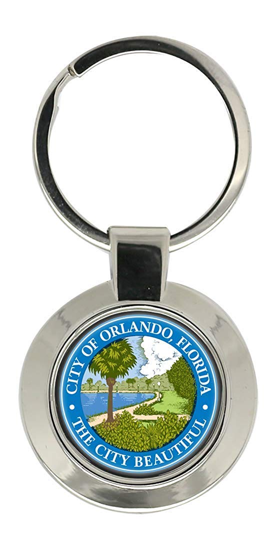 Giftshop Uk Unisex Silver Coloured Metal Orlando Fl (Usa) Key Ring