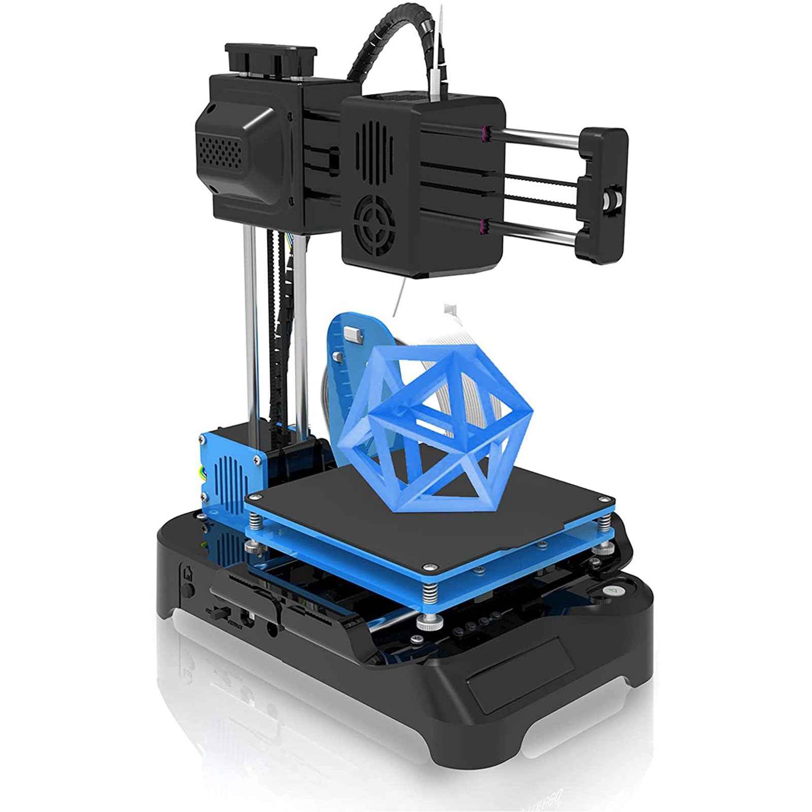 Mini Impresora 3D para Principiantes, Tamaño De Impresión De 100 X 100 X 100 Mm, Velocidad De Impresión De 10 a 40 Mm/S, Plataforma Extraíble, Impresión con Un Solo Toque. Black