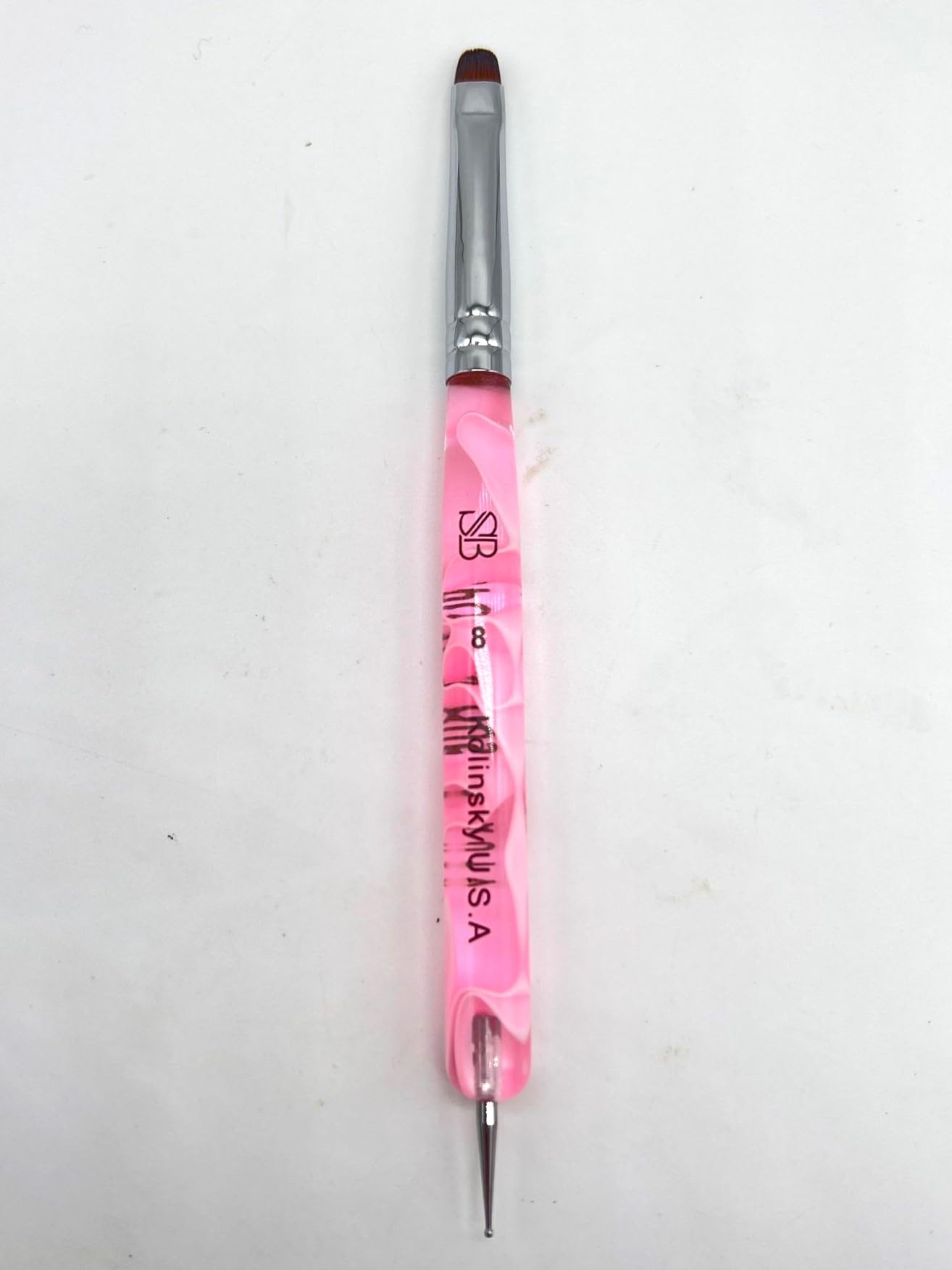 Spontaneous Beauty Premium Kolinsky French Brush (Size 8 with Dotting Tool, Acrylic Handle)