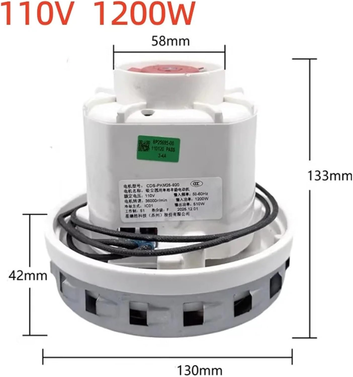 Compatible For FESTOOL, Compatible For Karcher, 1200W 110V Vacuum Cleaner Motor Dry Grinding Machine Replacement Engine Suction Assembly