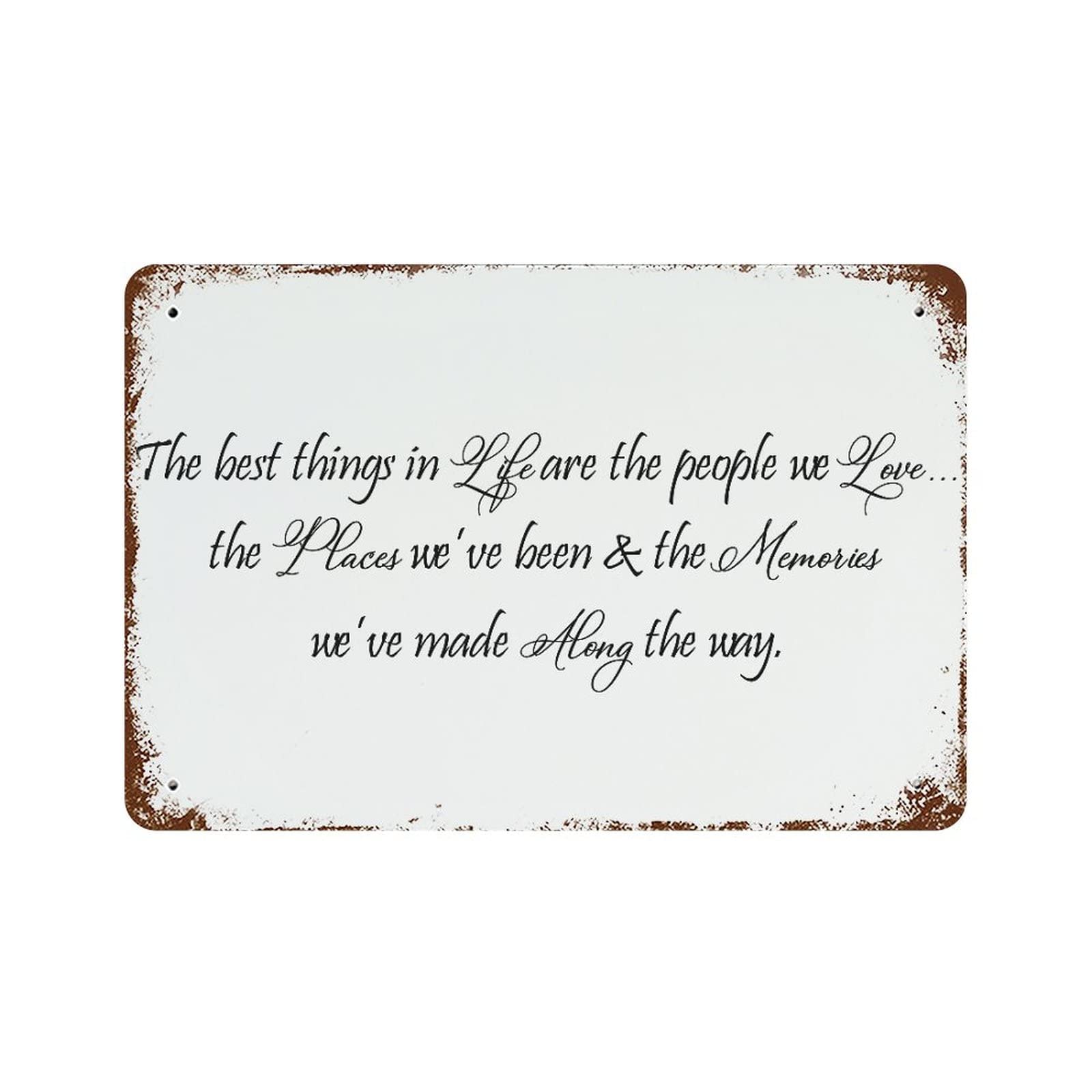 Panneau aluminium Best Things In Life vintage déco rétro de 30x45 cm pour maison