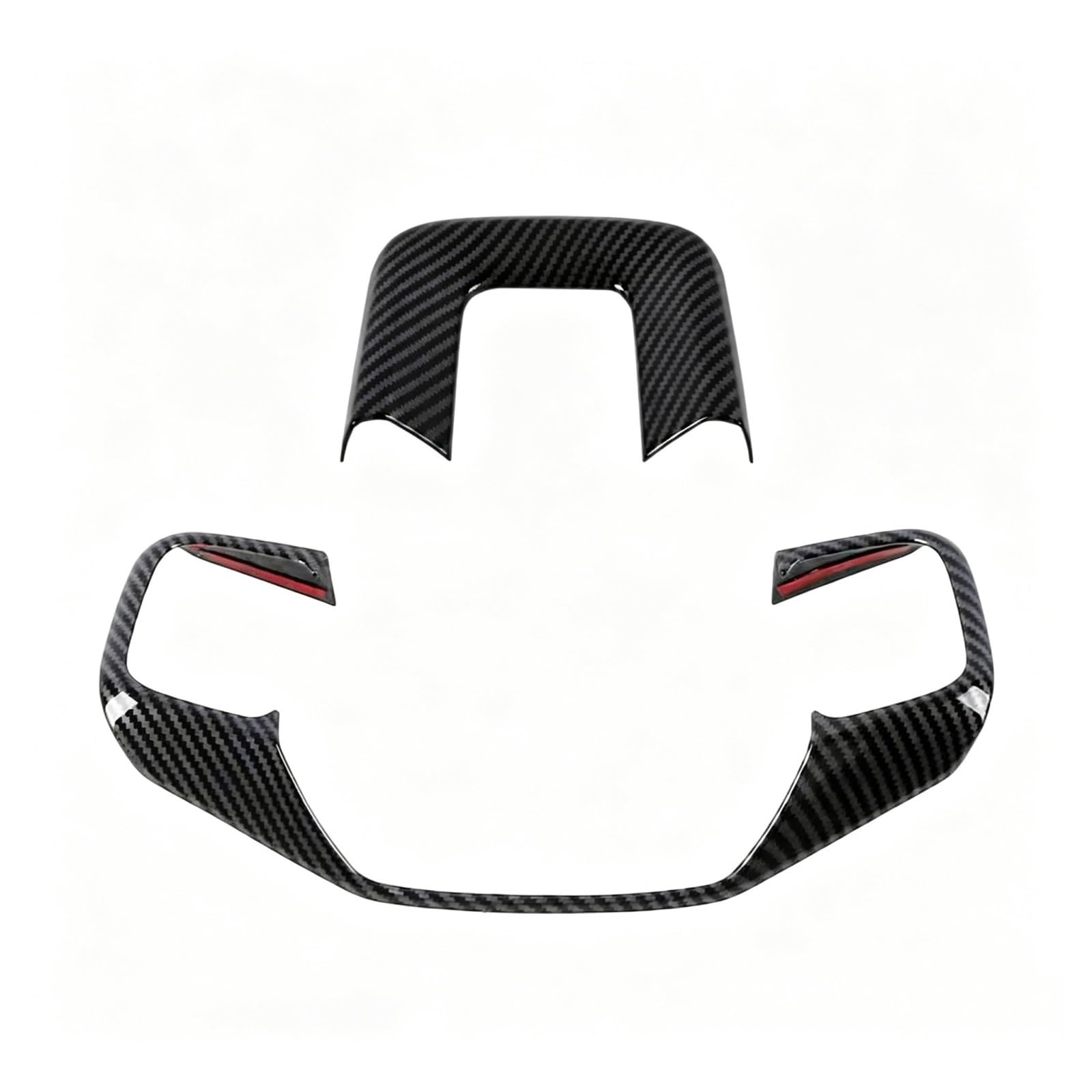 Trim Sticker Accessories for GWM for HAVAL H9 2024 2025 ABS Carbon Fibre Car Gearbox Shift Gear Panel Center Console Frame Decoration Car Interior Decoration(Steering Wheel Trim)