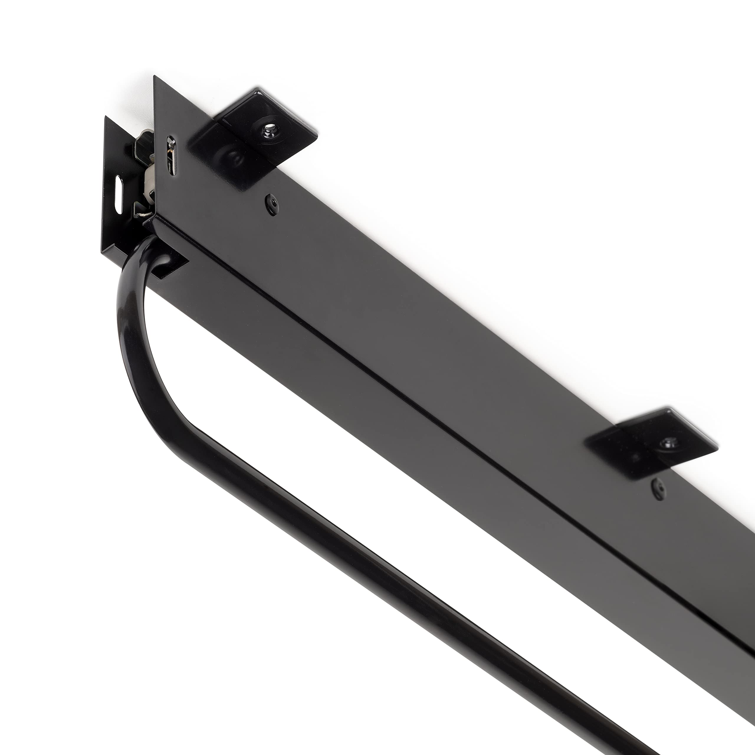 Emuca - Appendiabiti estraibile per armadio, barra appendiabiti scorrevole di lunghezza 800mm, acciaio e plastica, Nero
