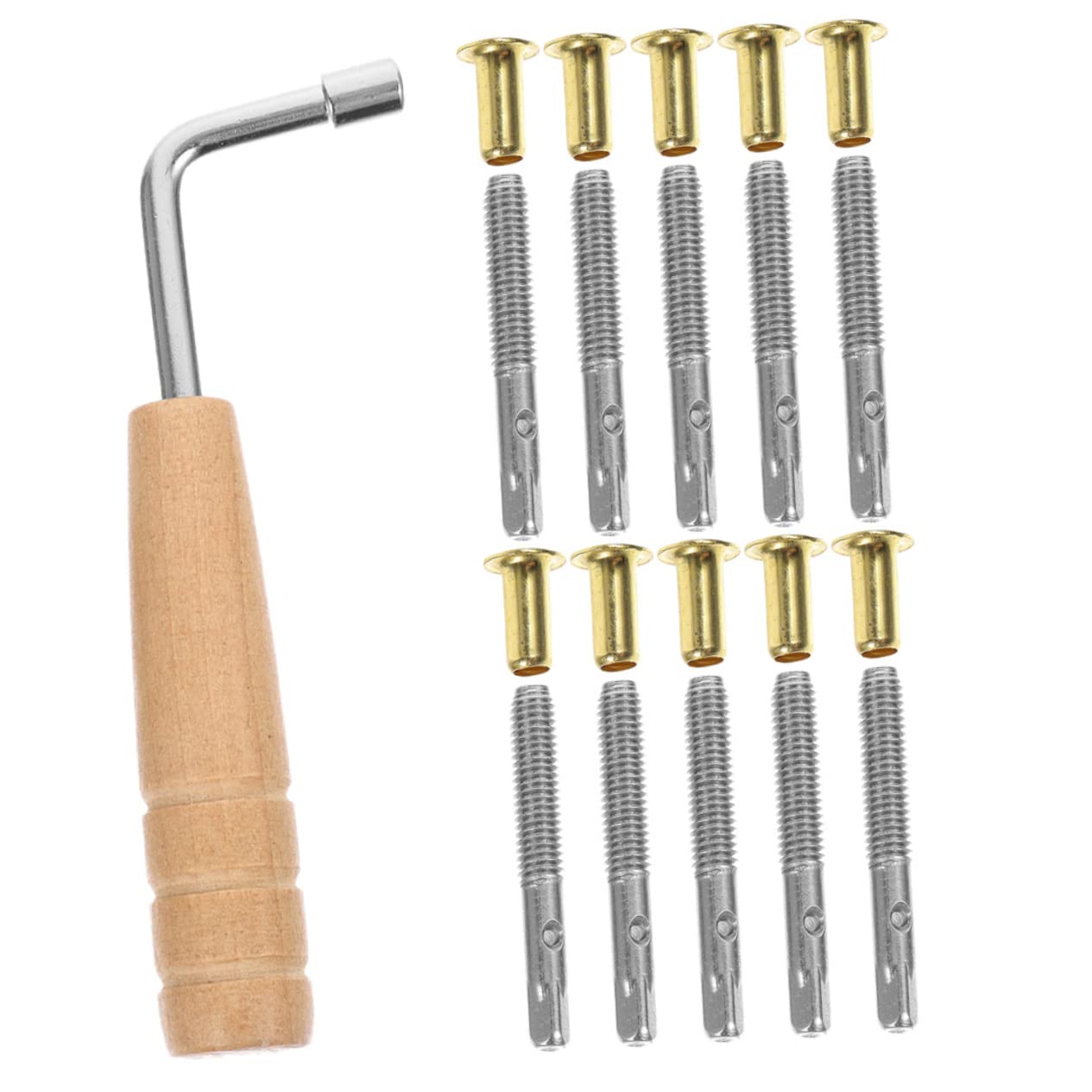 CIMAXIC Lyre Harp Tuning Pin and Wrench Kit Replacement Accessory Turn Pin Nail for Lyre Harp String Tuning