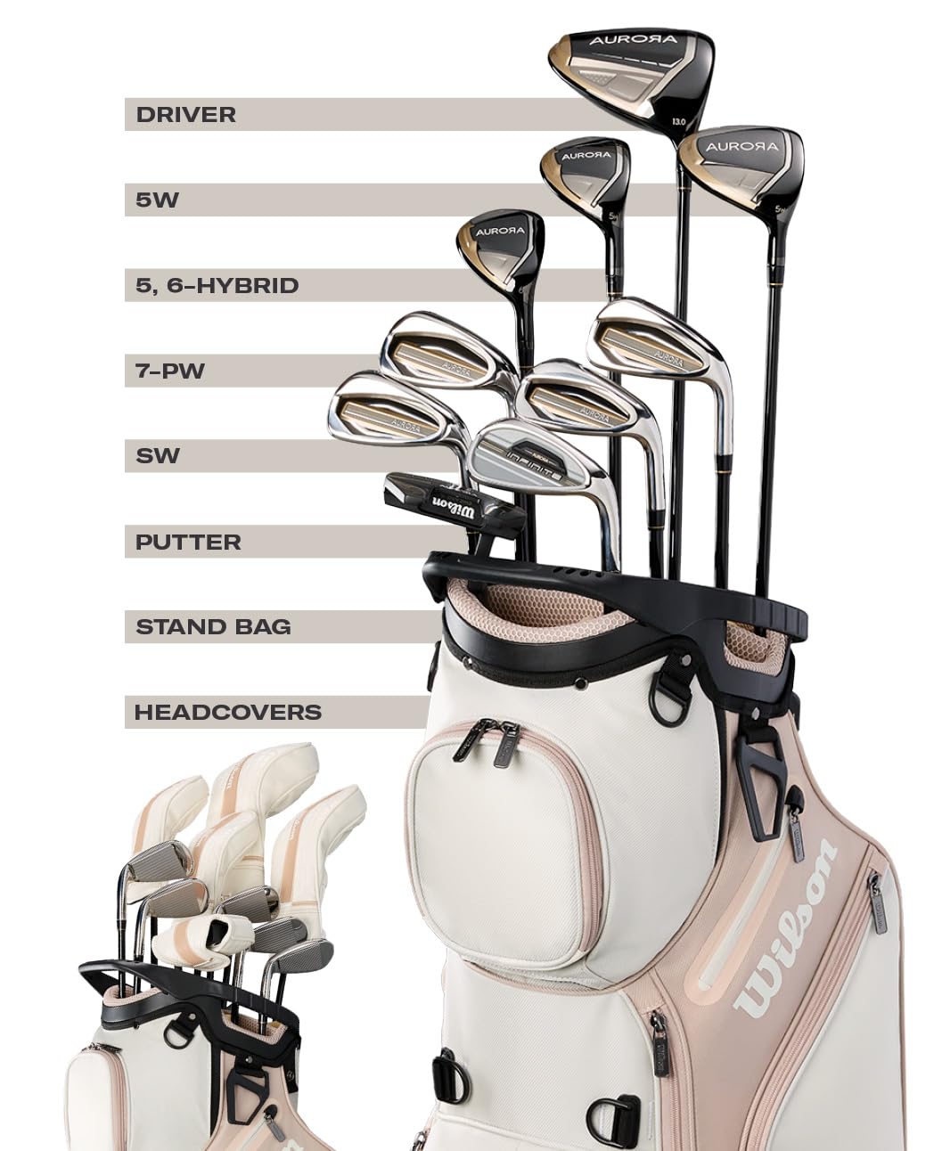 Wilson Aurora Golf-Set für Damen, mit Standtasche, rechte Hand, Standard