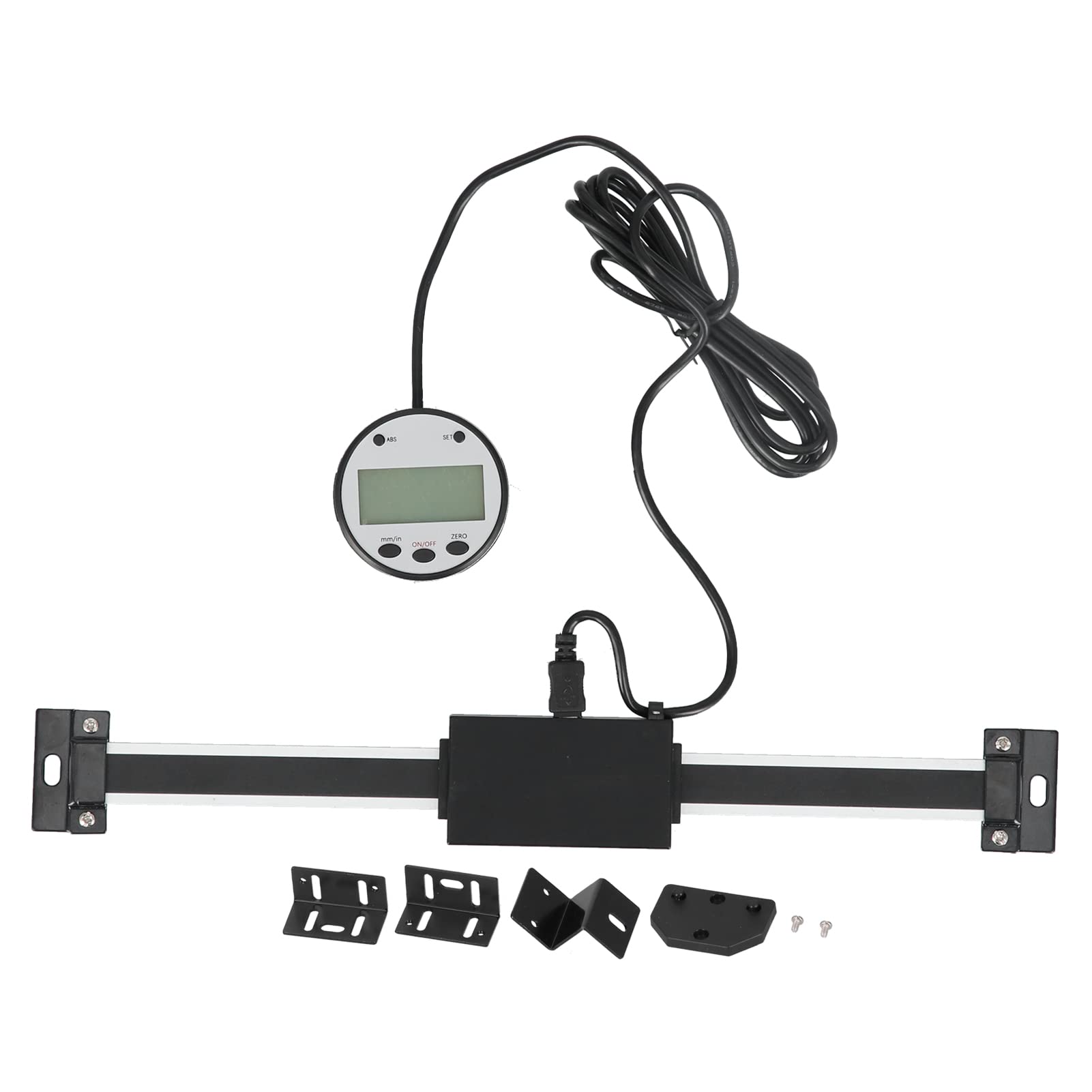 Calibre lineal con pantalla digital, regla de medición con pantalla digital de aleación de acero inoxidable y aluminio, resolución de 0,01 mm, base magnética para tornos y (0-200 mm)
