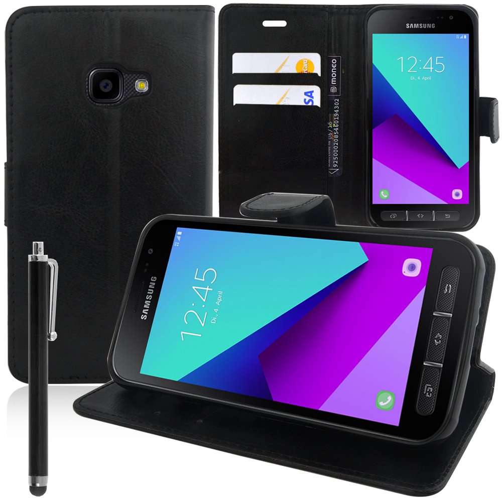 VComp-Shop PU Leather Wallet Case with Credit Card Slots and Video Stand Function for Samsung Galaxy Xcover 4