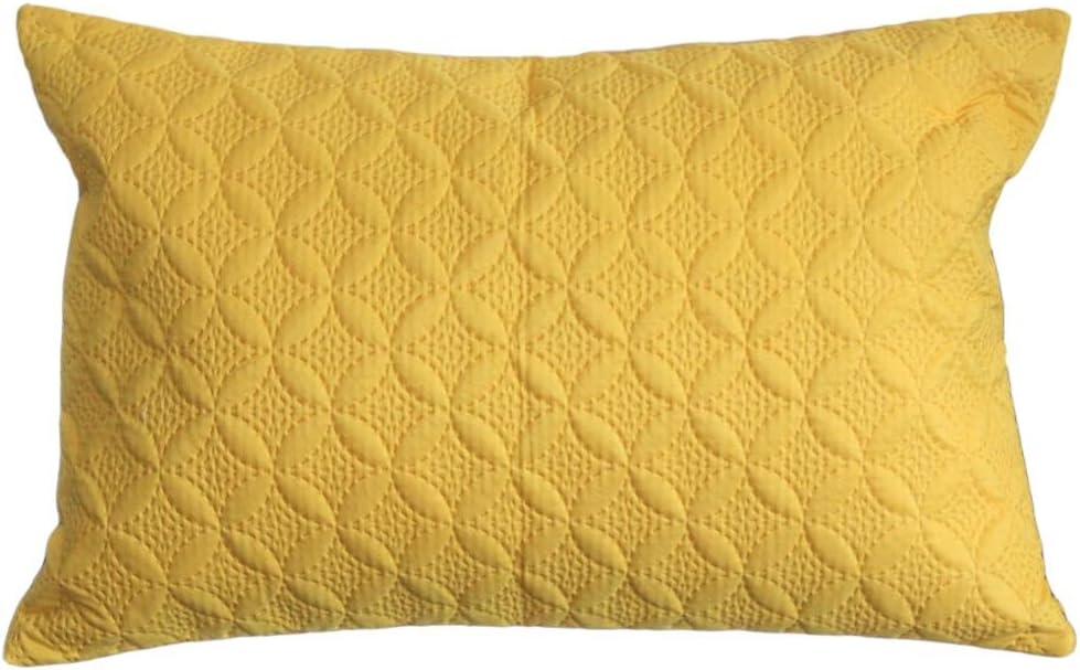 HOMESCAPES Yellow Ochre 19 x 29 Inch Ultrasonic Quilted