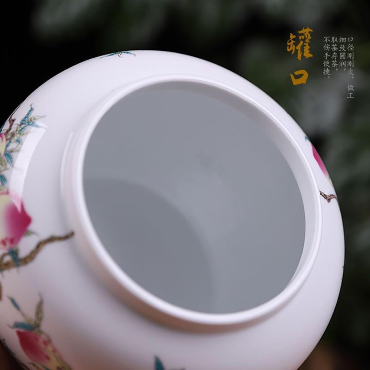 Ceramics Handmade Tea Canister, 1350ml 40.5oz, Household Airtight Container Tea Storage Jar Storage Tank